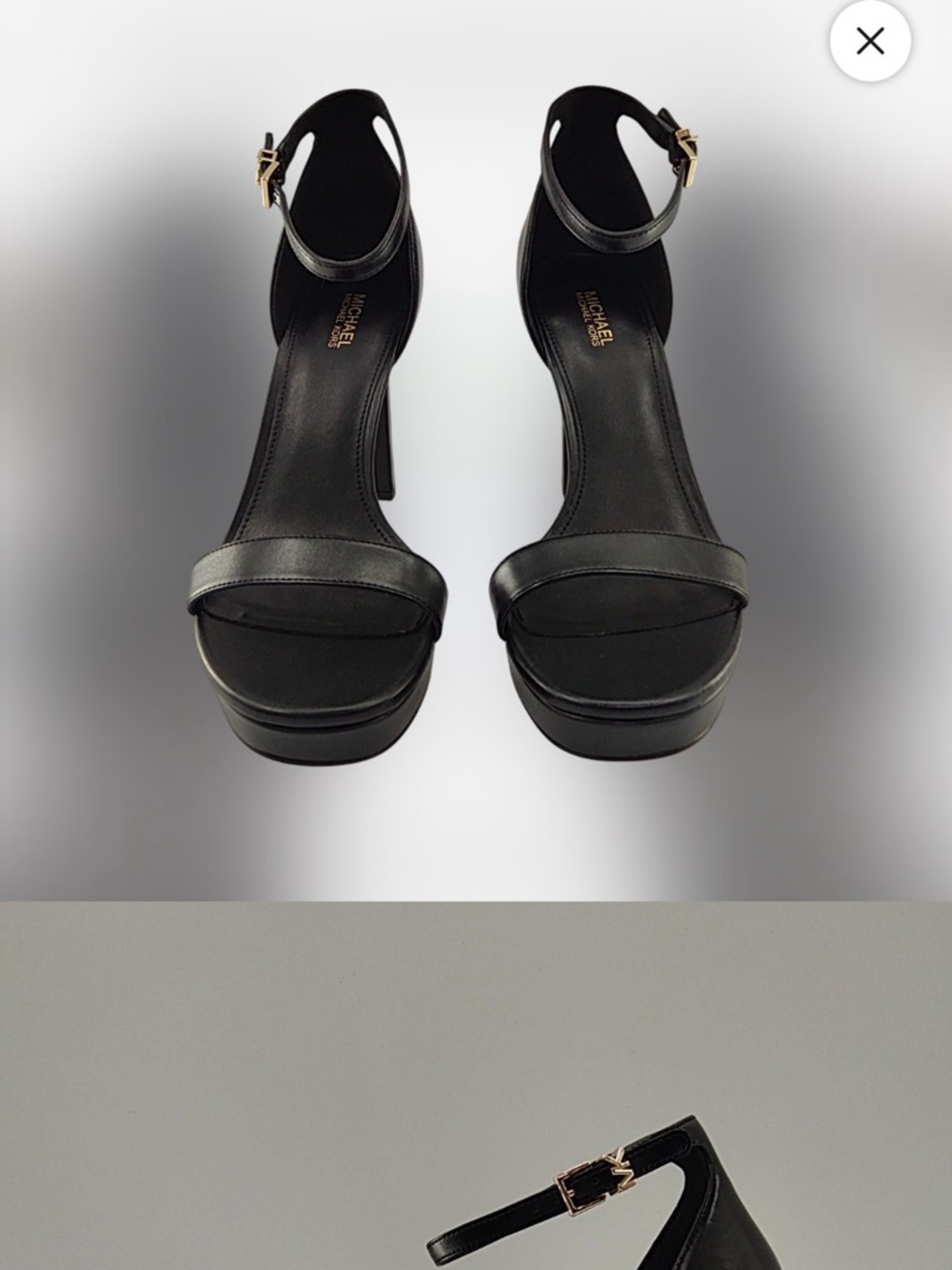 MICHAEL Michael Kors Black Platform Ankle-Strap Stiletto Heels